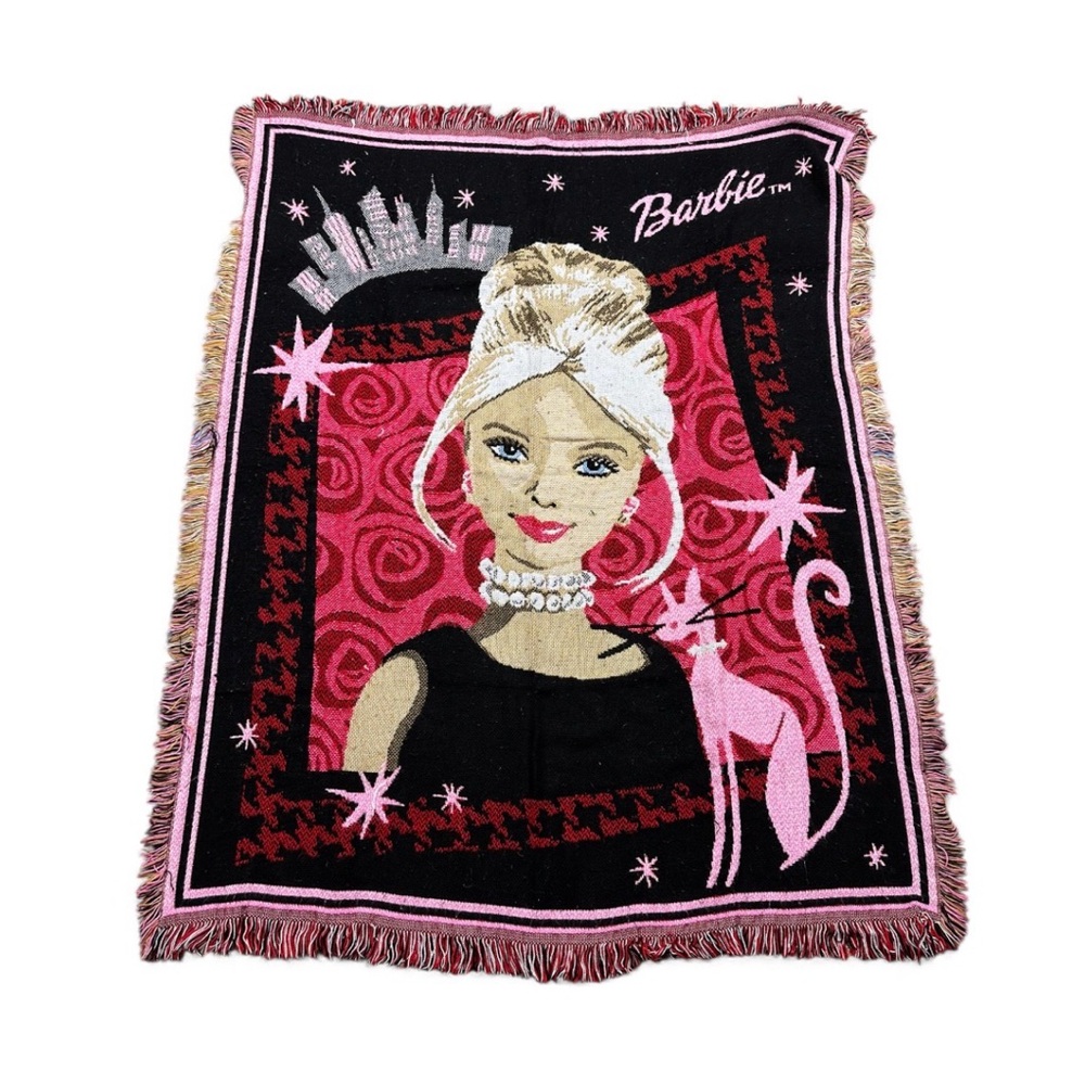 Vintage 1990’s Barbie Blanket 55” 43”